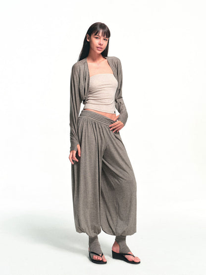 kvkv Oatmeal Sheer Cropped Cover Up Sporty Women&