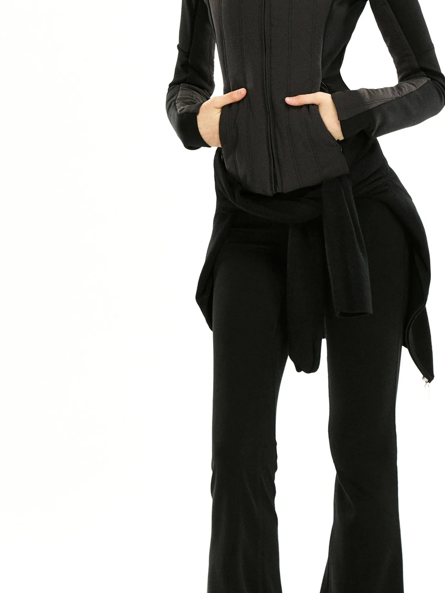 kvkv Performance Outdoor Yoga Quilted Patchwork Jacket V-neck T-shirt Long Sleeve