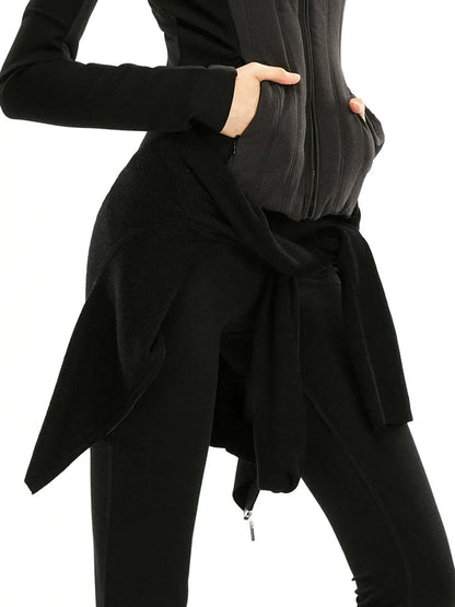 kvkv Performance Outdoor Yoga Quilted Patchwork Jacket V-neck T-shirt Long Sleeve