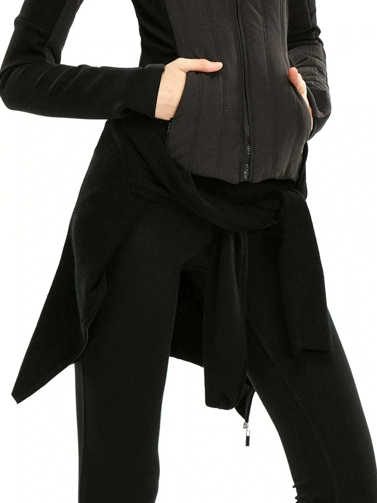 kvkv Performance Outdoor Yoga Quilted Patchwork Jacket V-neck T-shirt Long Sleeve