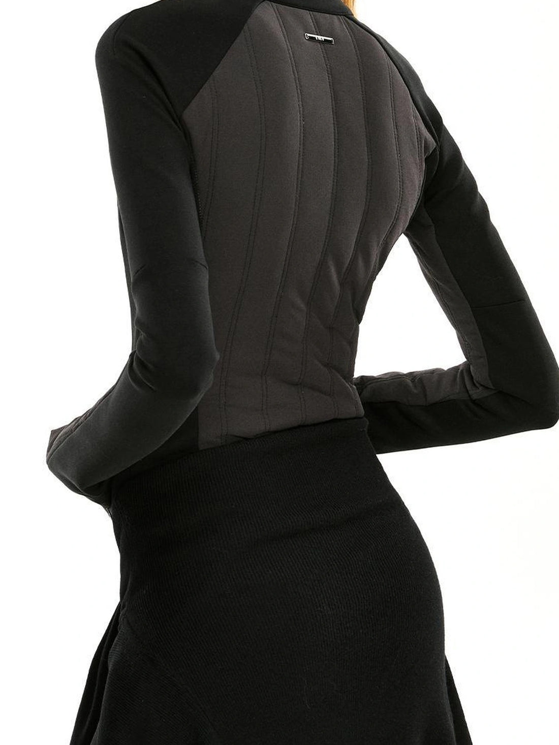 kvkv Performance Outdoor Yoga Quilted Patchwork Jacket V-neck T-shirt Long Sleeve