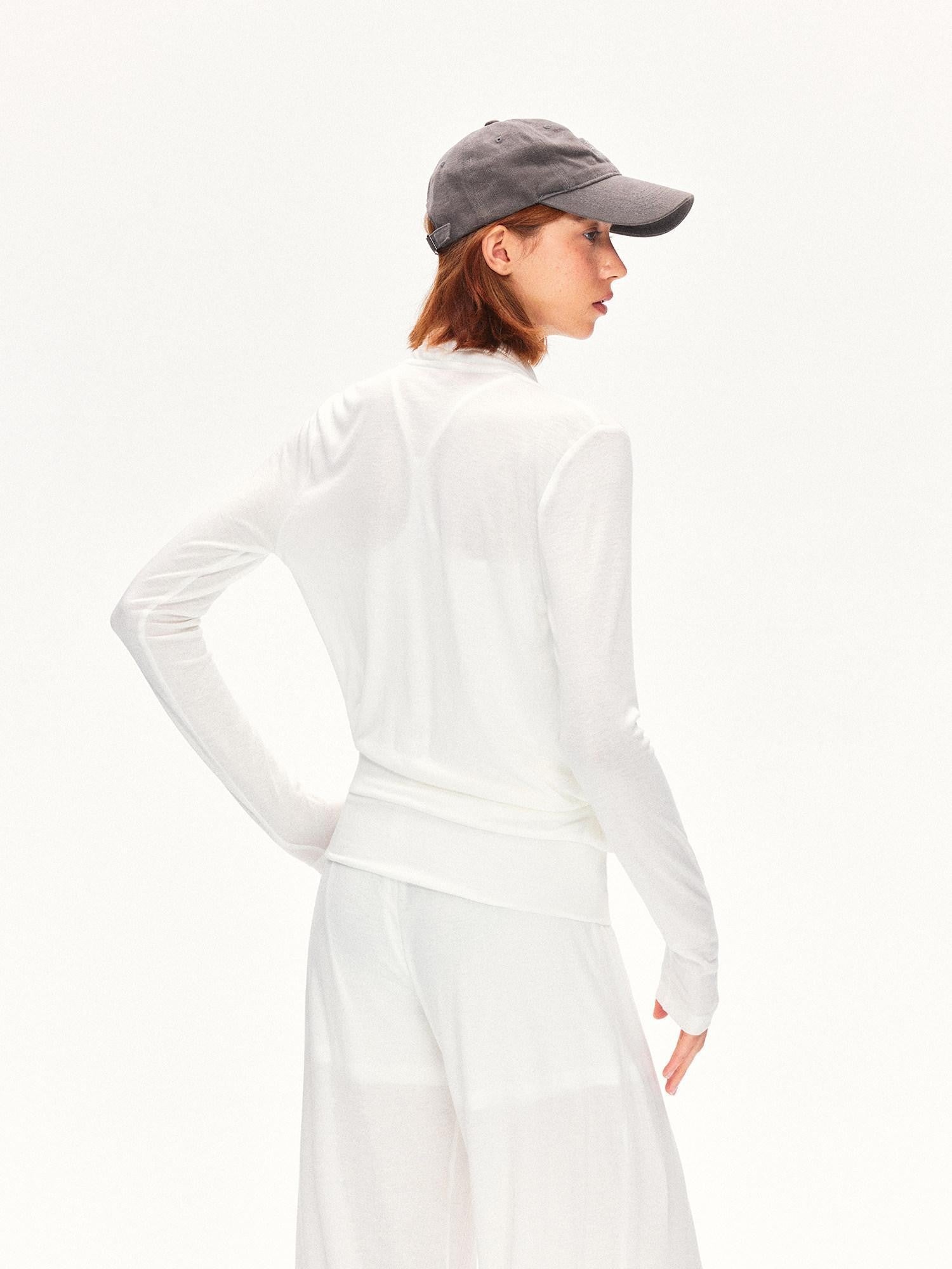 kvkv Pleated Crossover Draped V-neck Women&