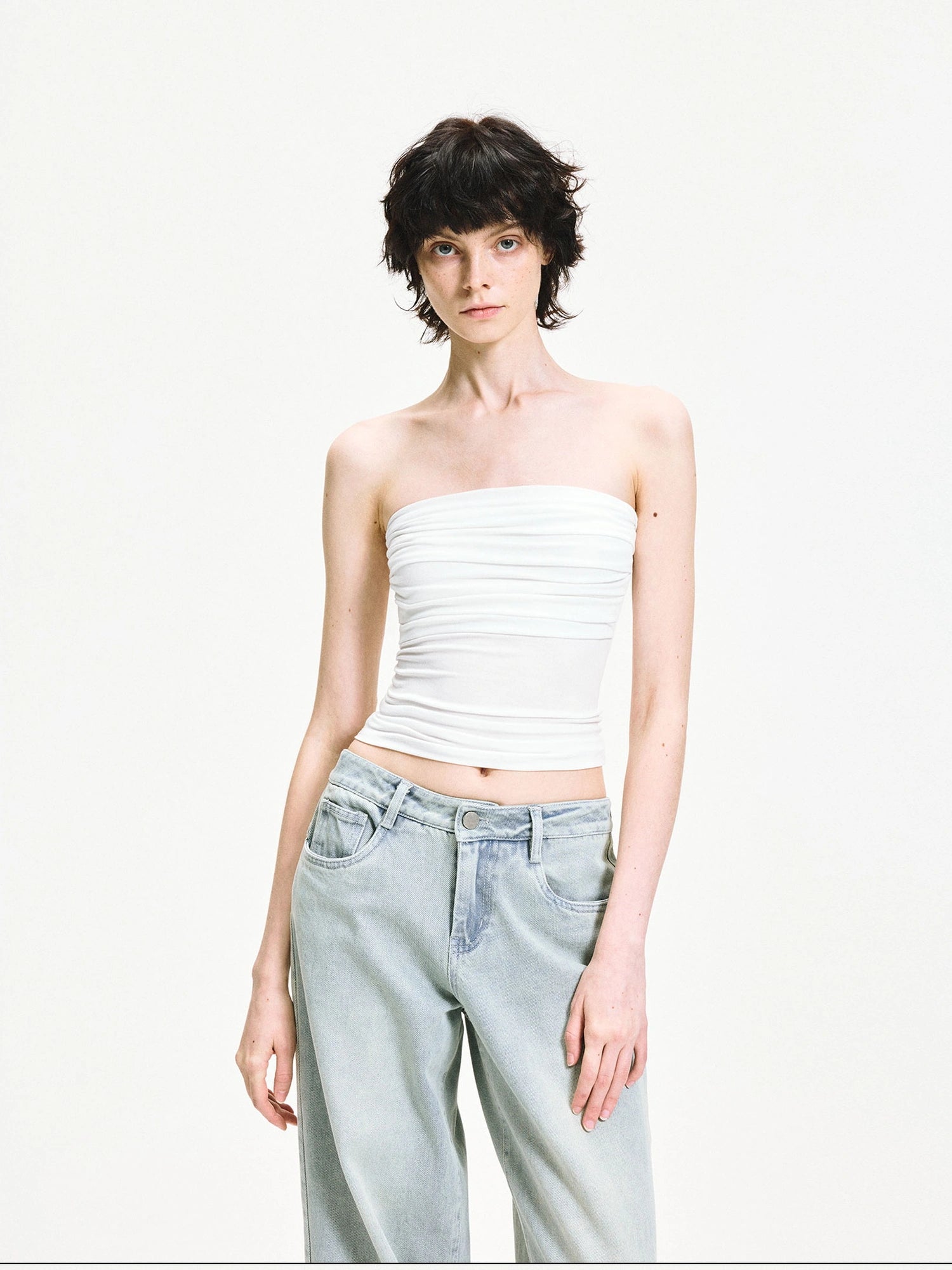 kvkv Pleated Stretch Modal Tube Top