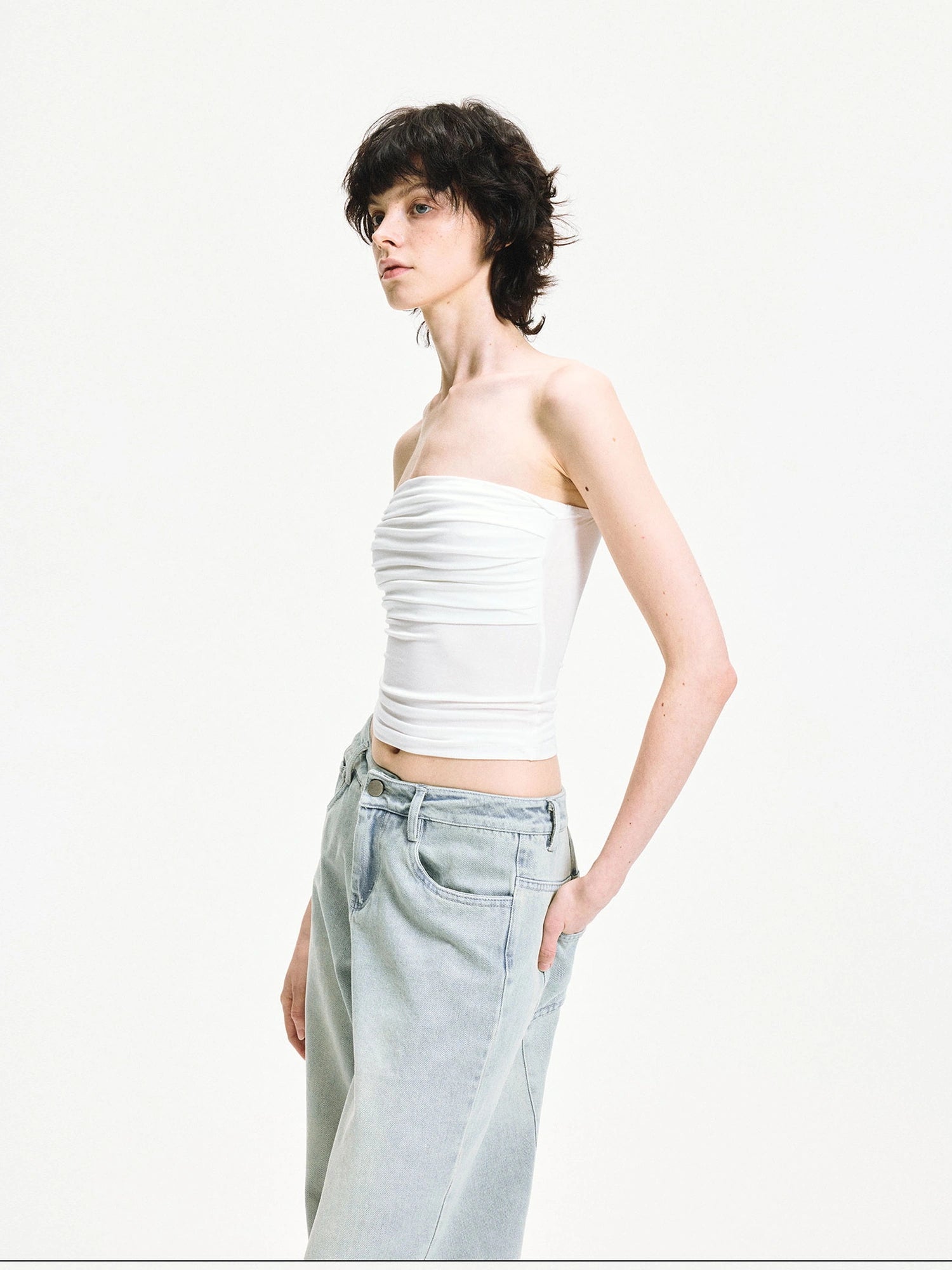 kvkv Pleated Stretch Modal Tube Top