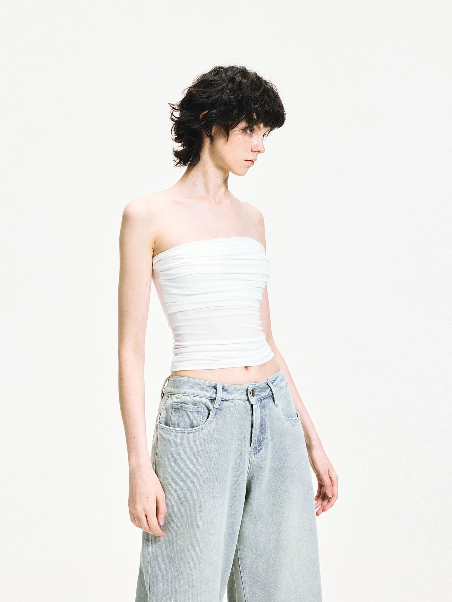 kvkv Pleated Stretch Modal Tube Top