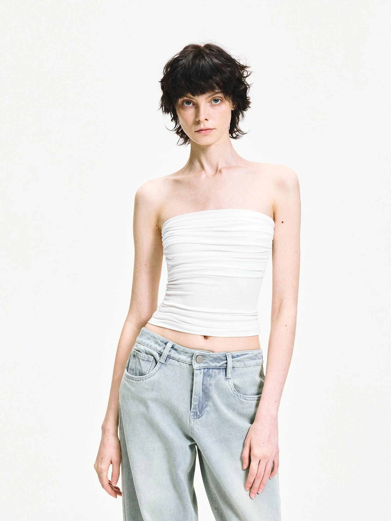kvkv Pleated Stretch Modal Tube Top