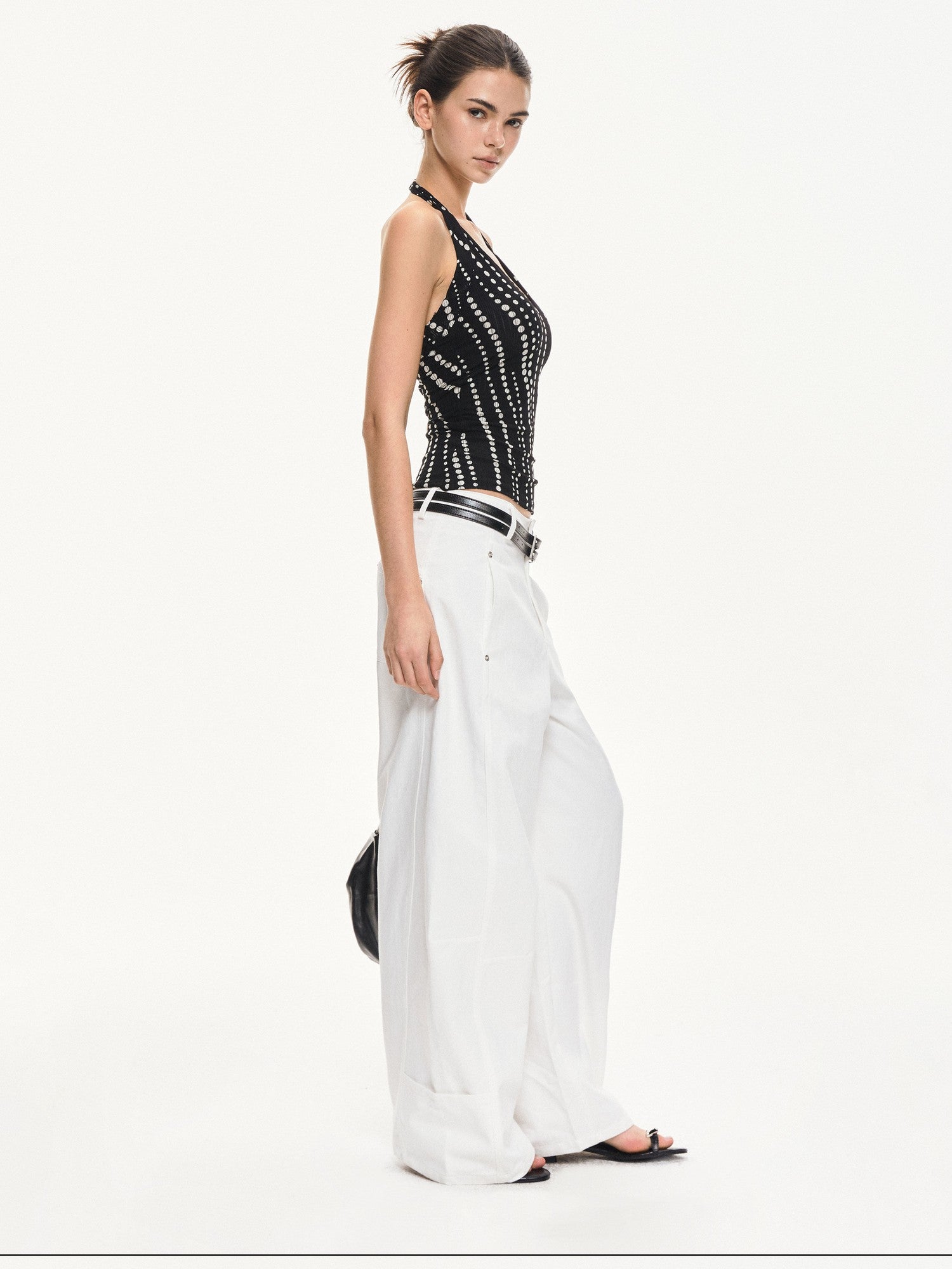 kvkv Polka Dot Backless Slim Fit Women&