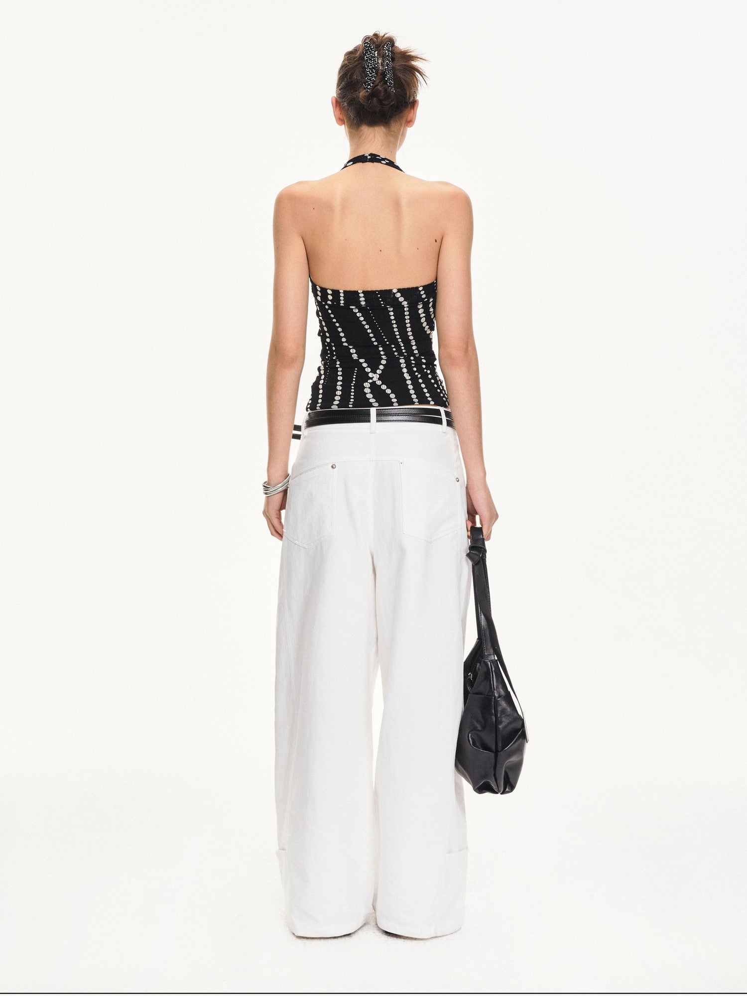 kvkv Polka Dot Backless Slim Fit Women&