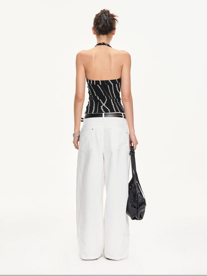 kvkv Polka Dot Backless Slim Fit Women&