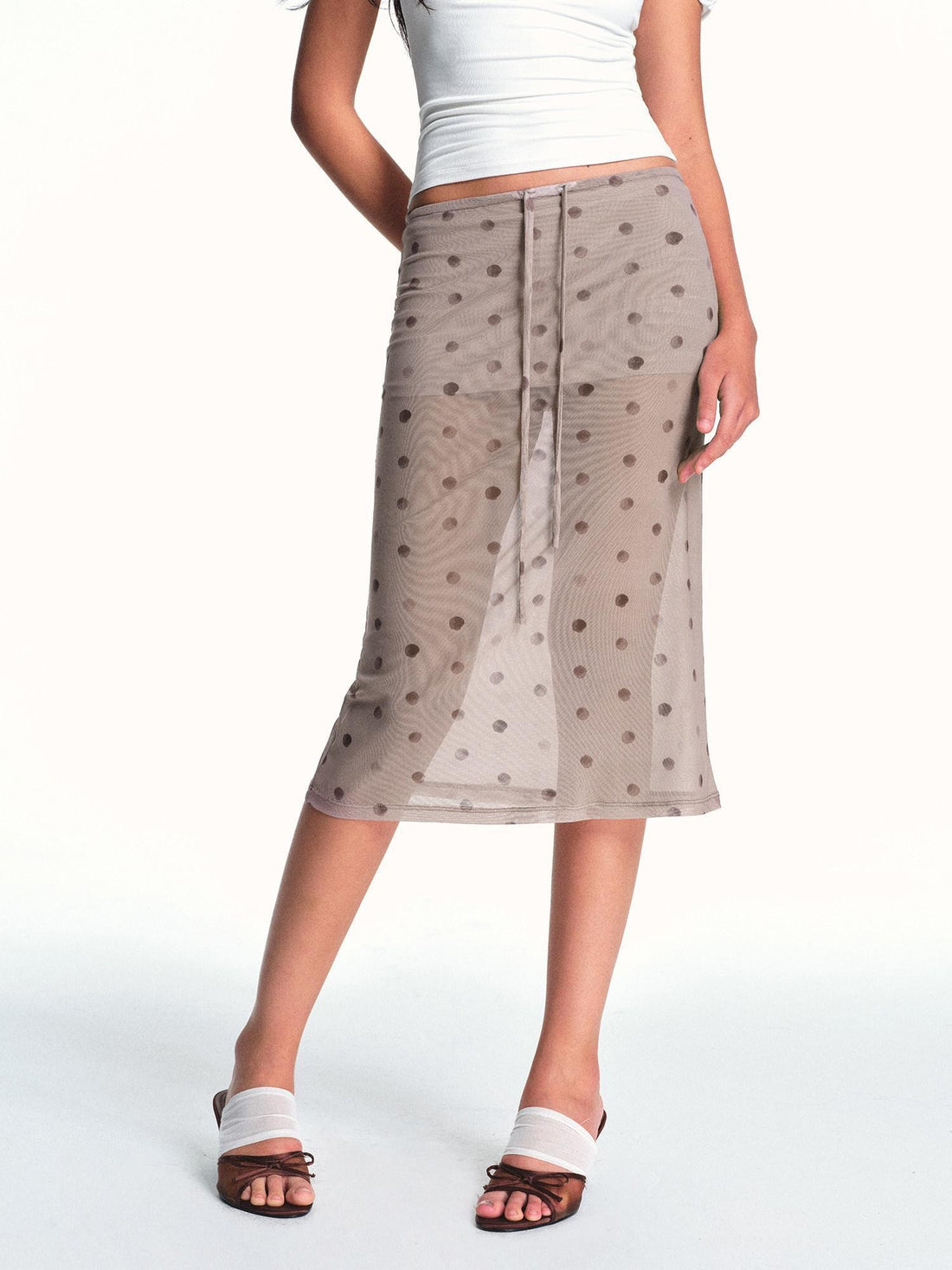 kvkv Polka Dot Double Layer Drawstring Women&