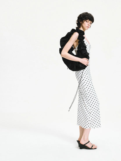 kvkv Polka Dot Halter Neck Crossover Back Cami Top