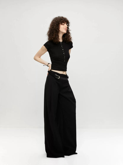 kvkv Rayon Short Sleeve Henley Top