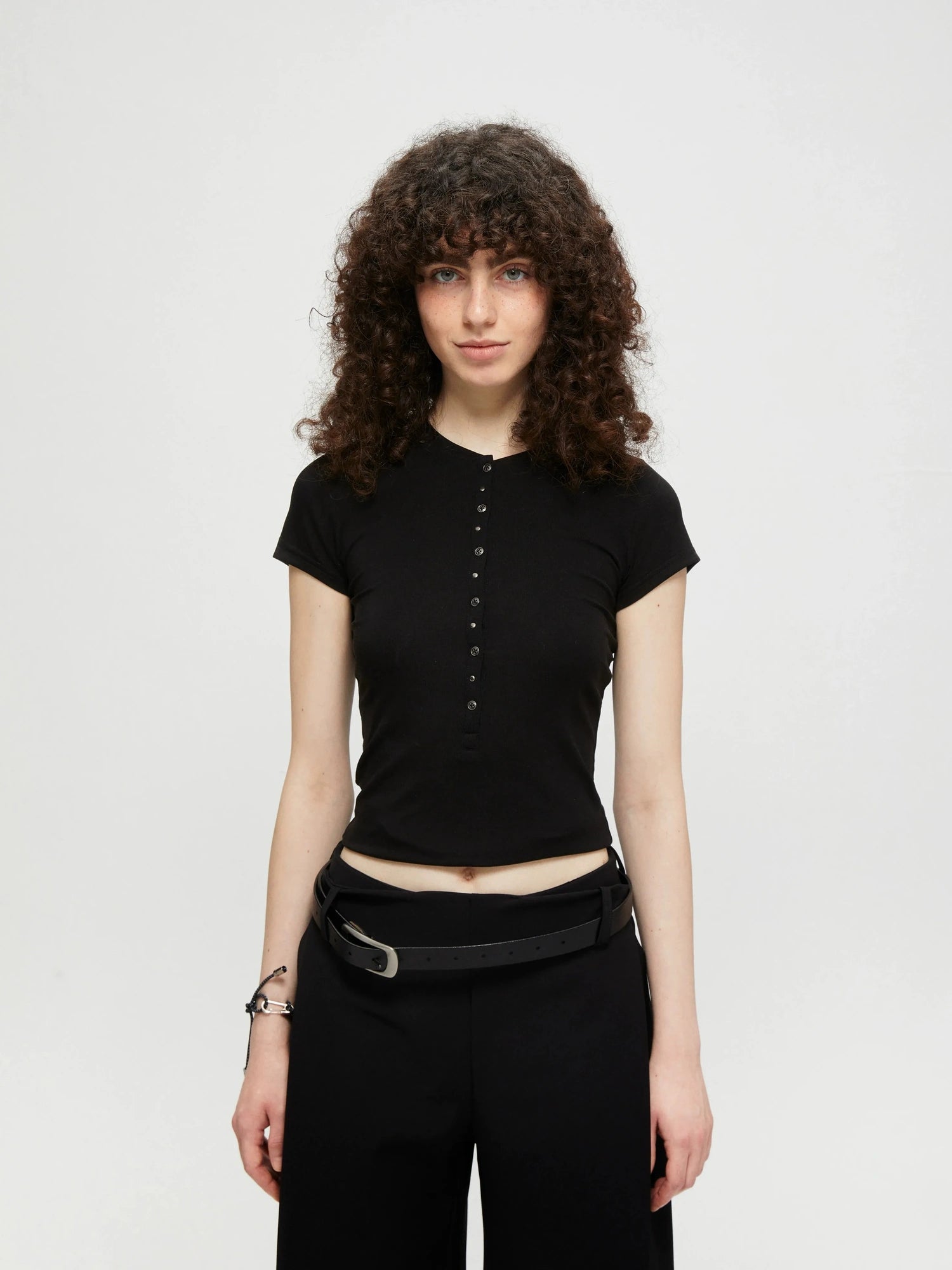 kvkv Rayon Short Sleeve Henley Top