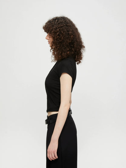 kvkv Rayon Short Sleeve Henley Top