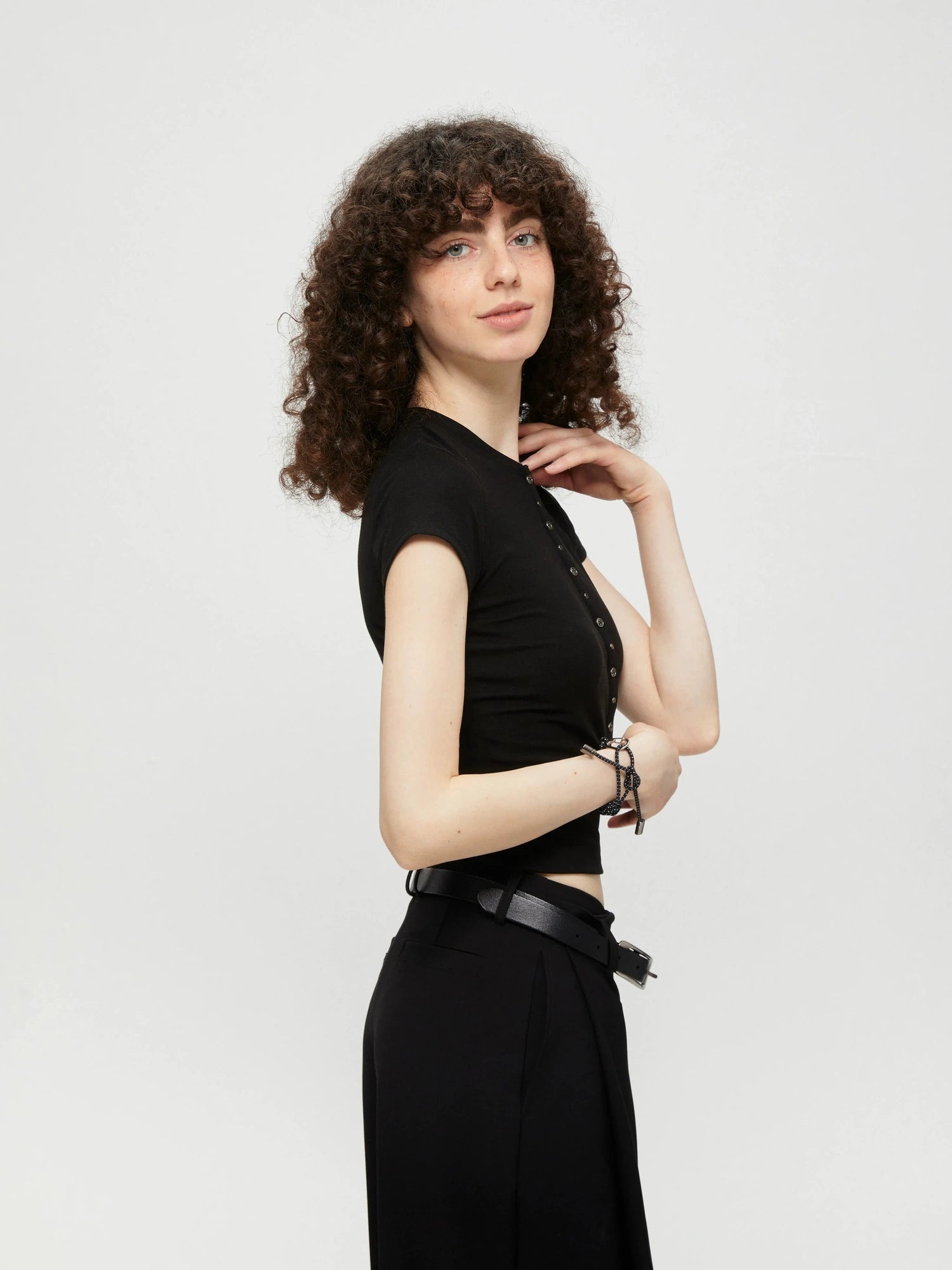 kvkv Rayon Short Sleeve Henley Top