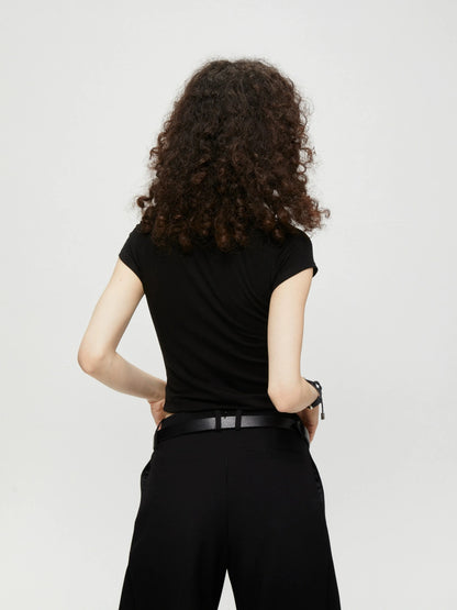 kvkv Rayon Short Sleeve Henley Top