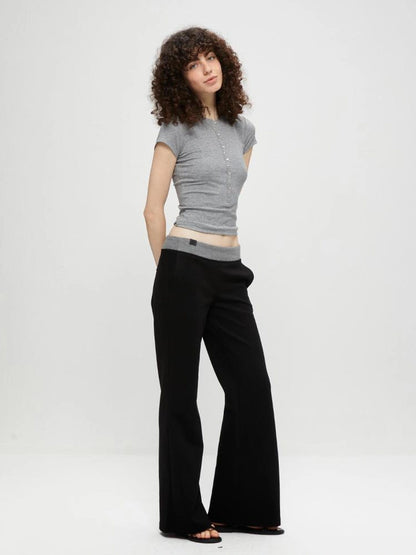 kvkv Rayon Short Sleeve Henley Top