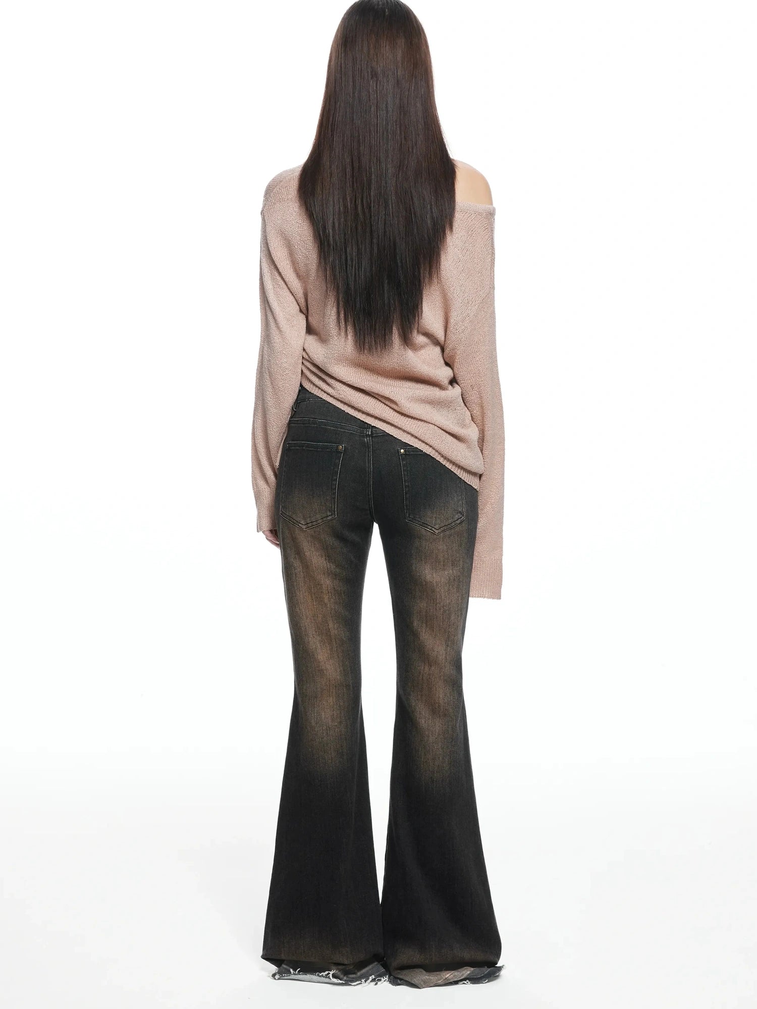 kvkv Retro Floral Embroidered Distressed Knit Sweater