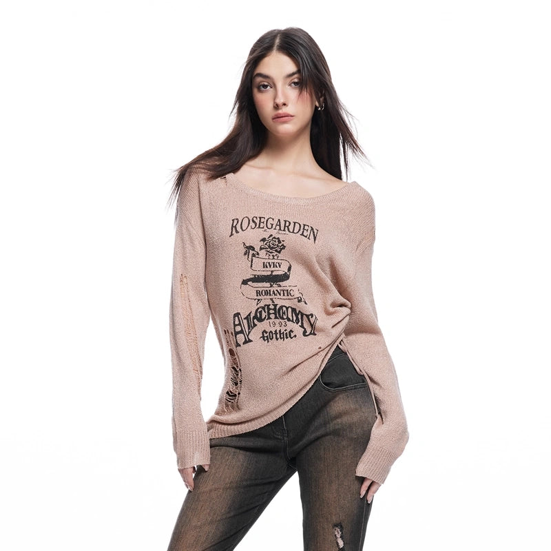 kvkv_Retro_Floral_Embroidered_Distressed_Knit_Sweater_MISSTT