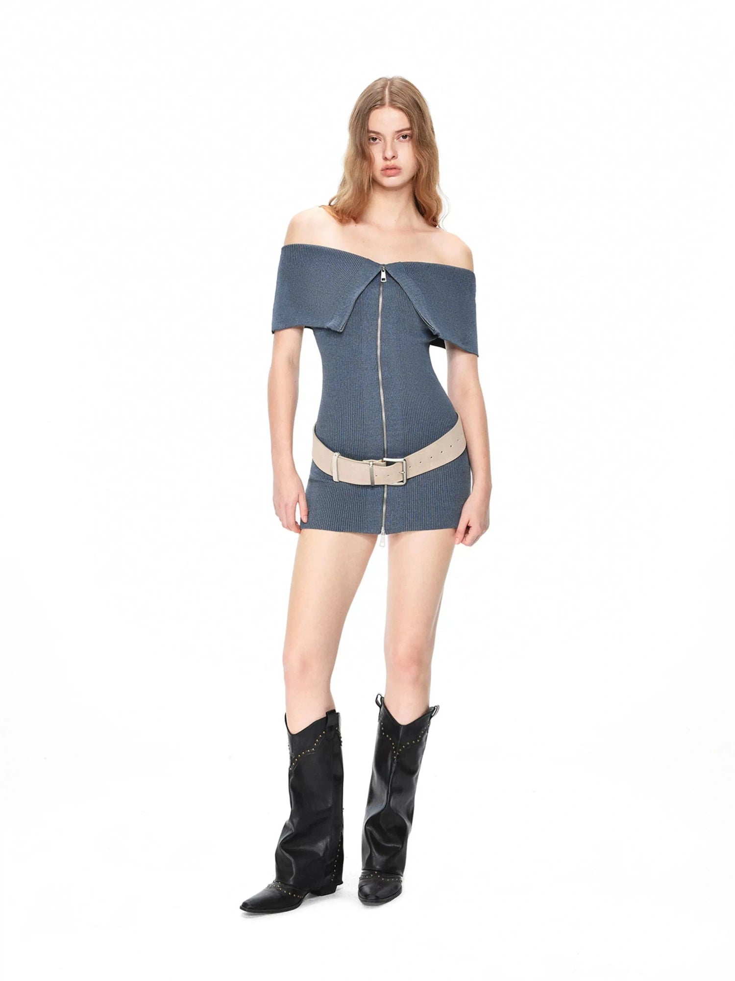kvkv Retro Knit Zip Up Crop Top