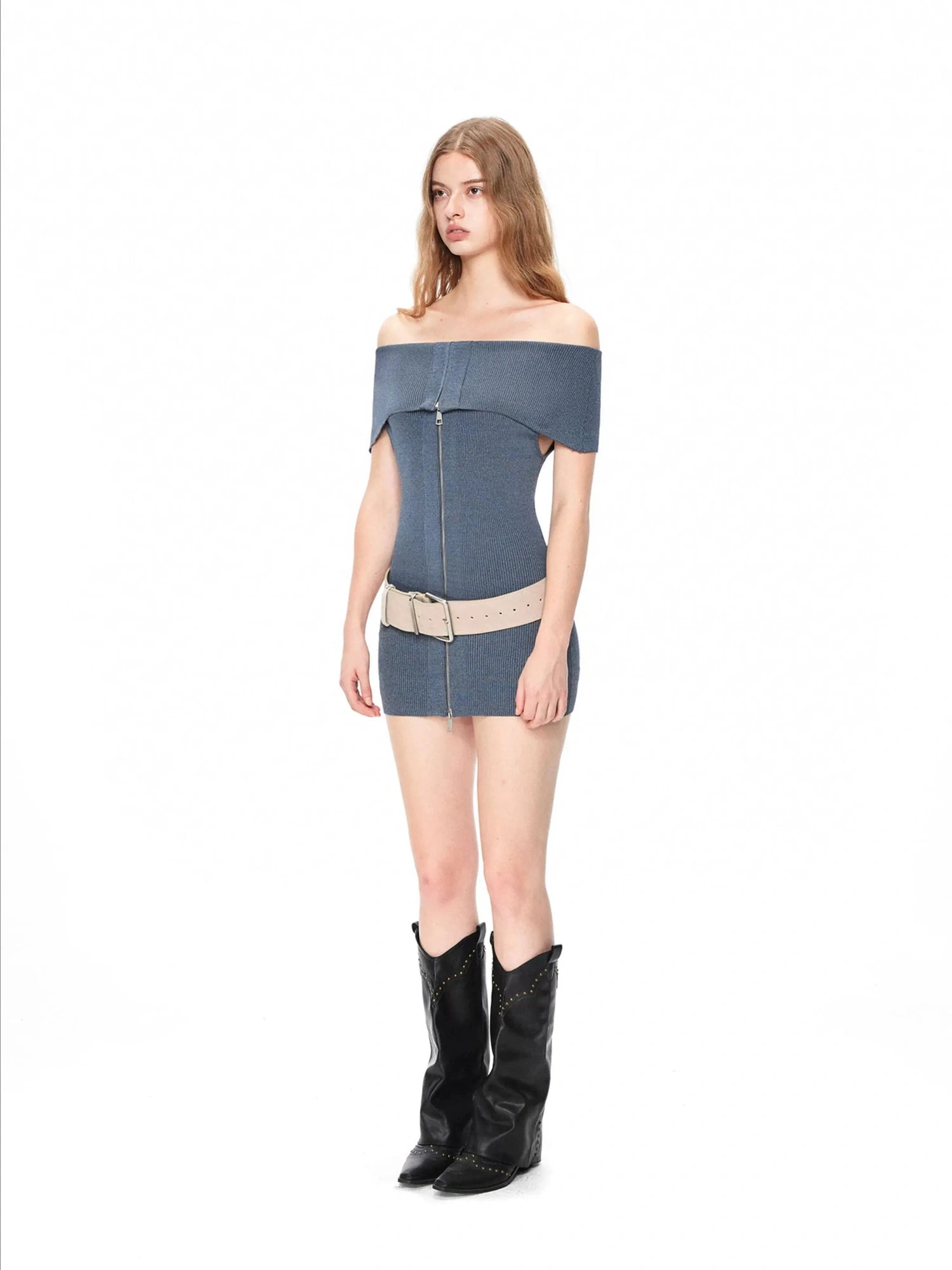 kvkv Retro Knit Zip Up Crop Top