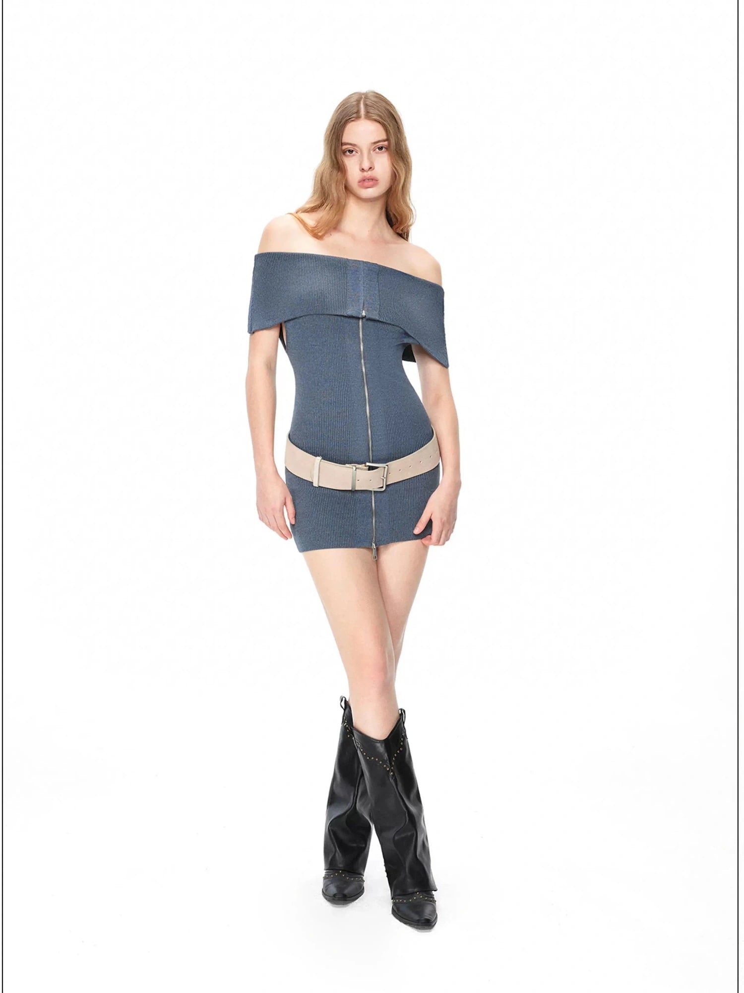 kvkv Retro Knit Zip Up Crop Top