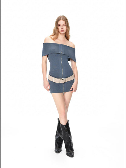kvkv Retro Knit Zip Up Crop Top