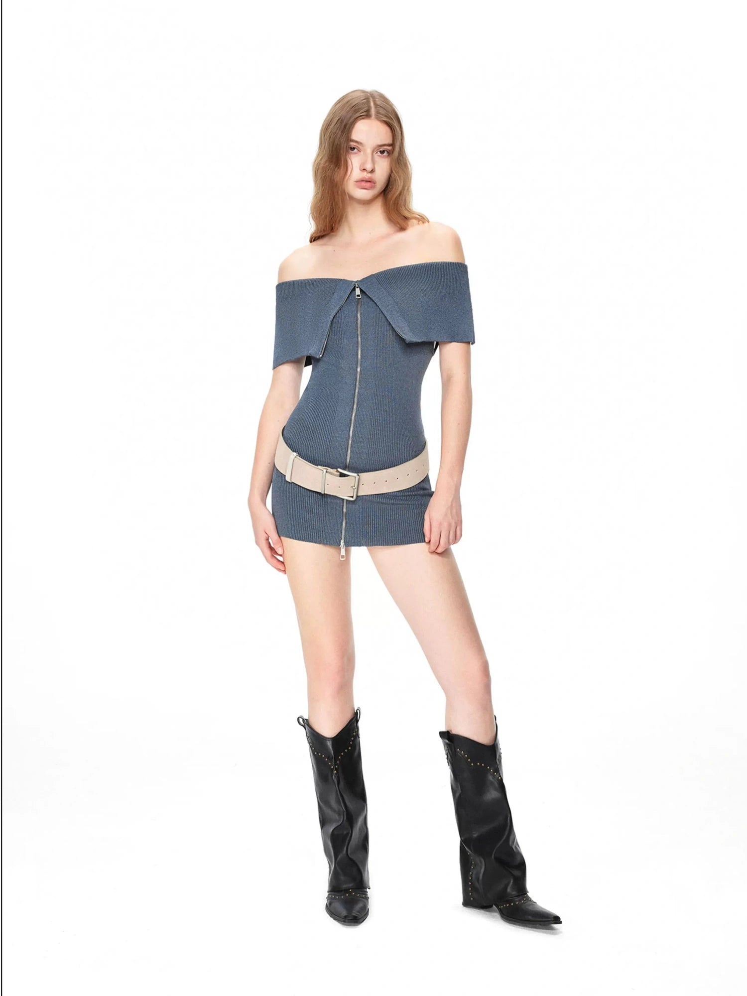 kvkv Retro Knit Zip Up Crop Top