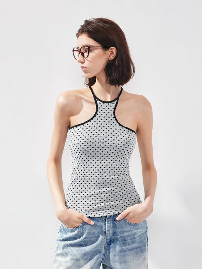 kvkv Retro Polka Dot Stripe Reversible Slim Fit Camisole