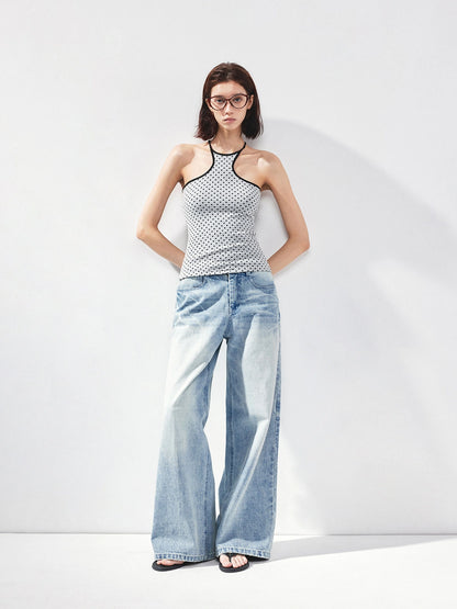 kvkv Retro Polka Dot Stripe Reversible Slim Fit Camisole