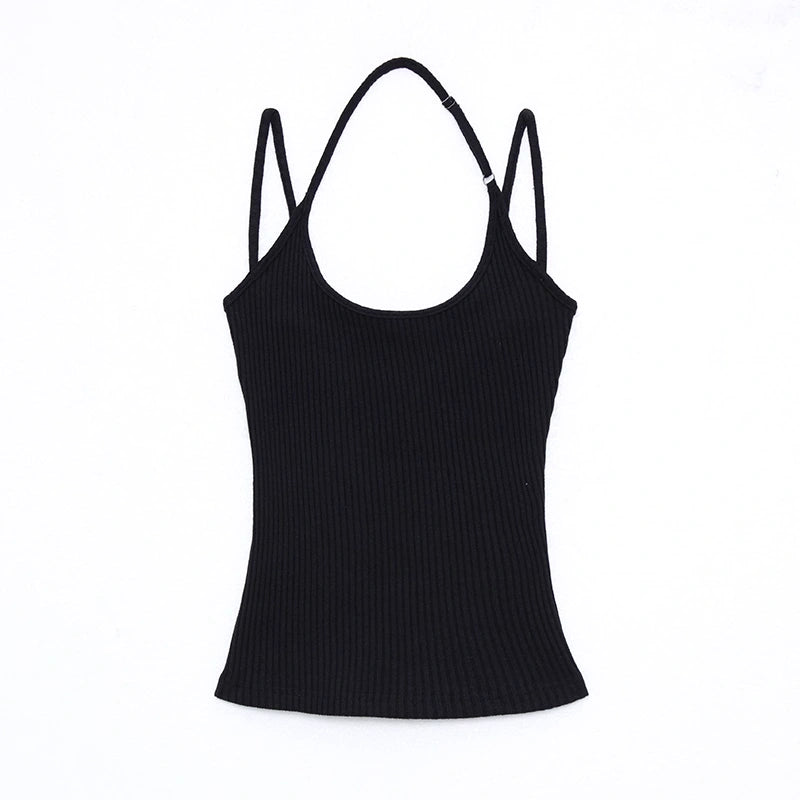 kvkv_Retro_Ribbed_Halter_Camisole_V-neck_T-shirt_Long_Sleeve_MISSTT