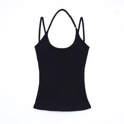 kvkv_Retro_Ribbed_Halter_Camisole_V-neck_T-shirt_Long_Sleeve_MISSTT