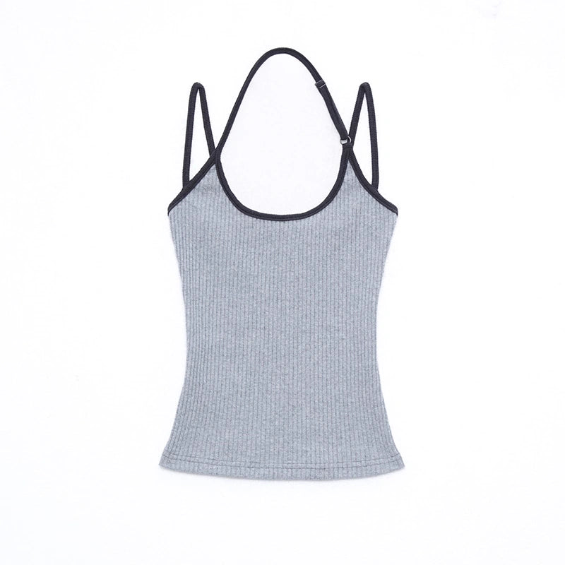 kvkv_Retro_Ribbed_Halter_Camisole_V-neck_T-shirt_Long_Sleeve_MISSTT
