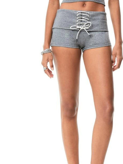 kvkv Retro Ribbed High Waist Yoga Shorts