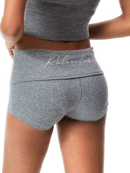 kvkv Retro Ribbed High Waist Yoga Shorts
