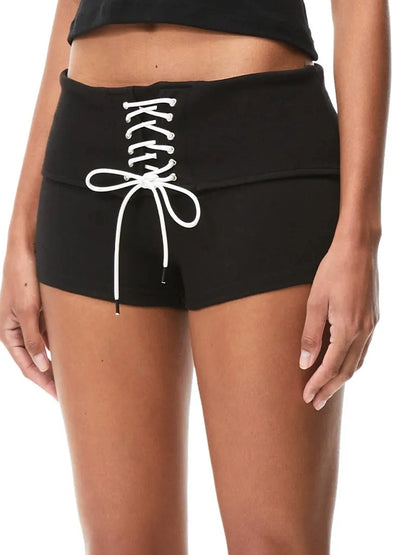 kvkv Retro Ribbed High Waist Yoga Shorts