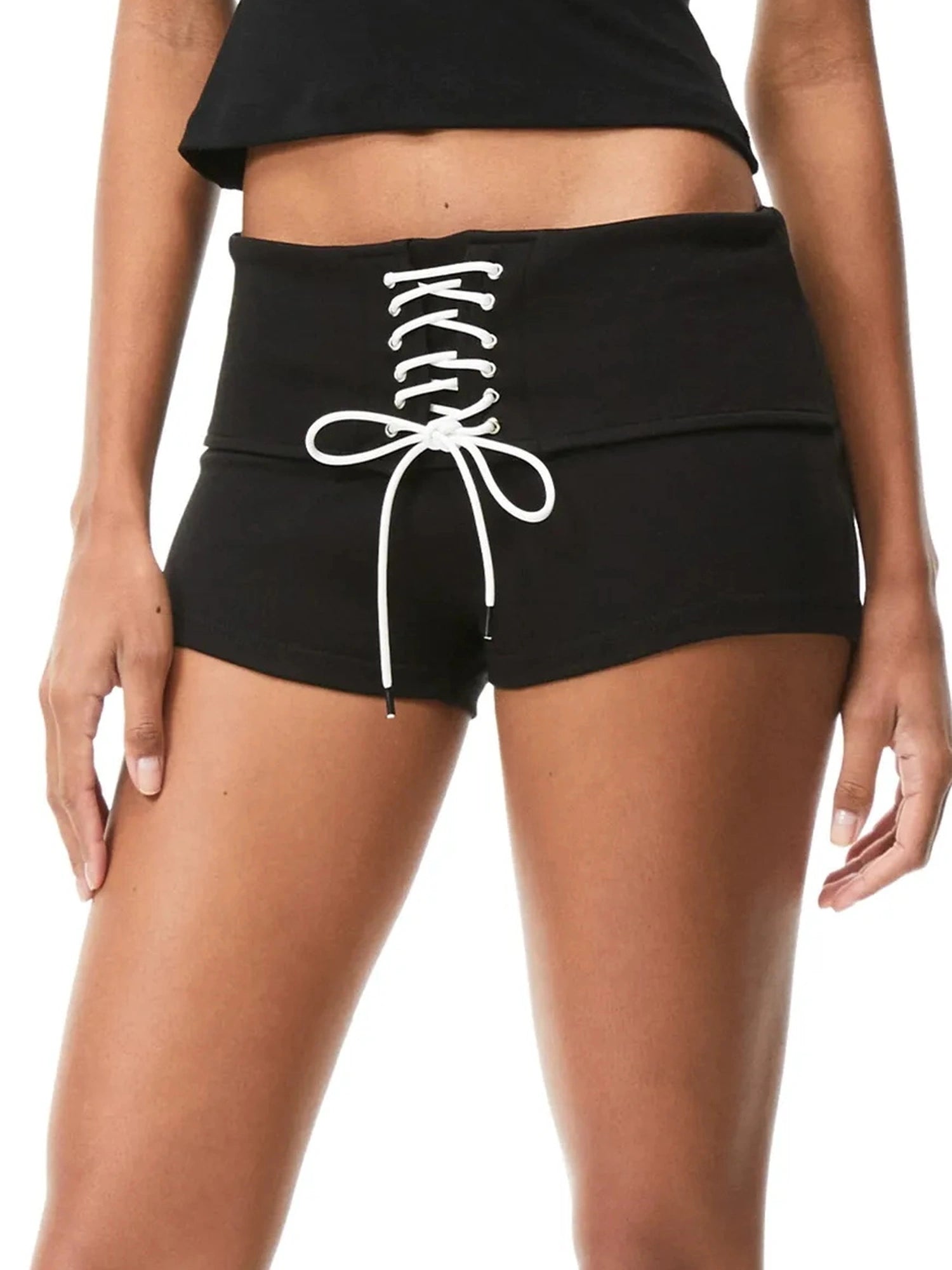 kvkv Retro Ribbed High Waist Yoga Shorts
