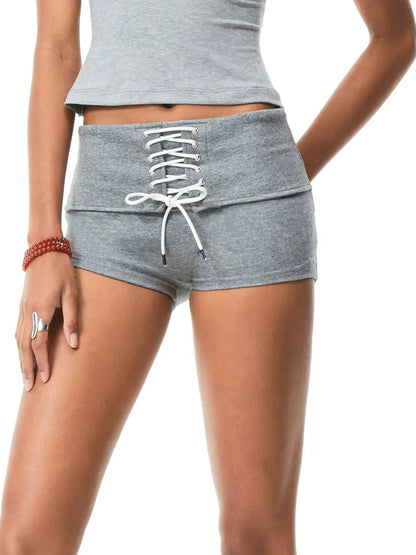 kvkv Retro Ribbed High Waist Yoga Shorts