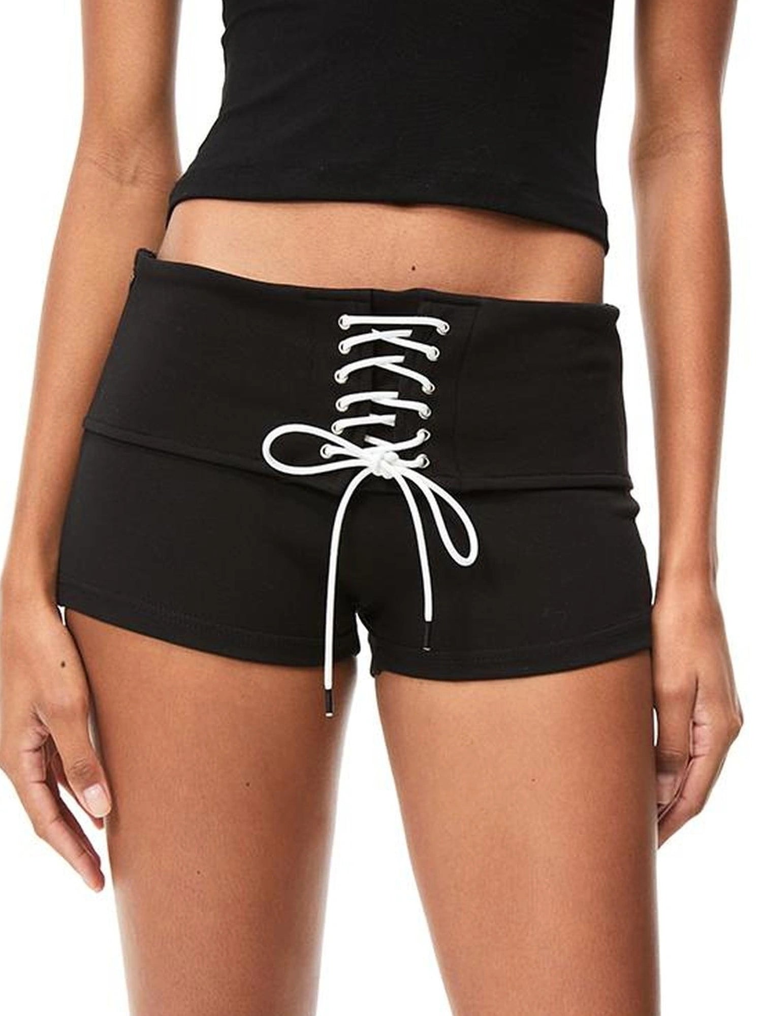 kvkv Retro Ribbed High Waist Yoga Shorts