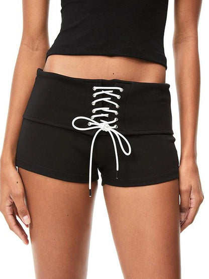 kvkv Retro Ribbed High Waist Yoga Shorts