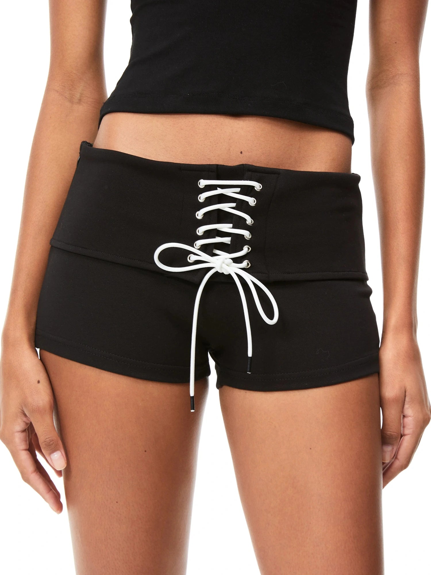 kvkv Retro Ribbed High Waist Yoga Shorts