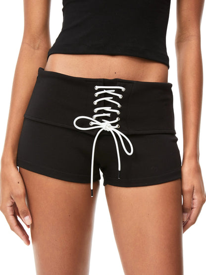 kvkv Retro Ribbed High Waist Yoga Shorts