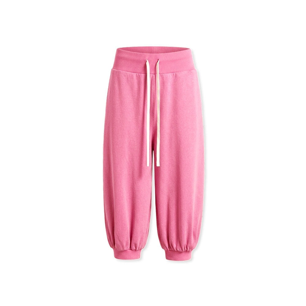 kvkv_Retro_Rose_Red_Washed_Striped_Drawstring_Loose_Women&