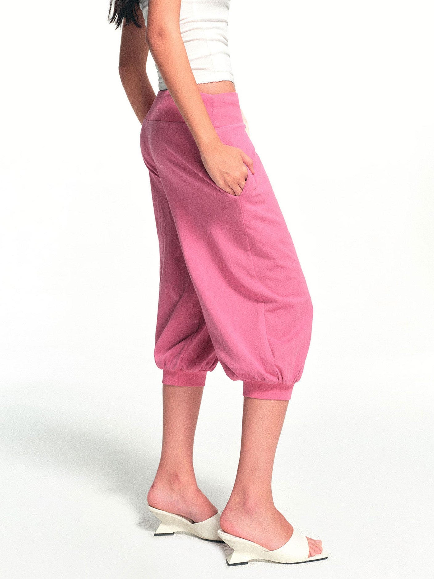 kvkv Retro Rose Red Washed Striped Drawstring Loose Women&