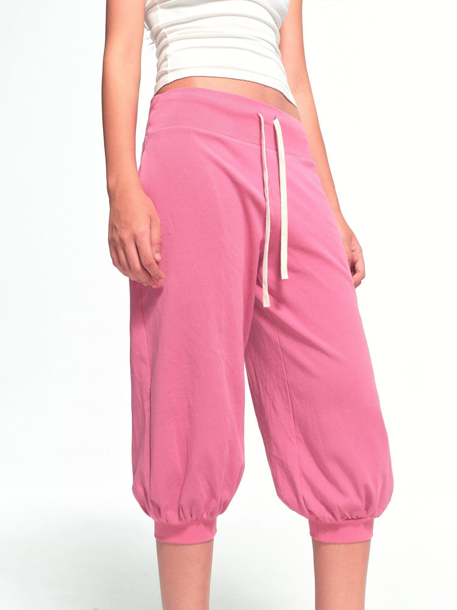 kvkv Retro Rose Red Washed Striped Drawstring Loose Women&