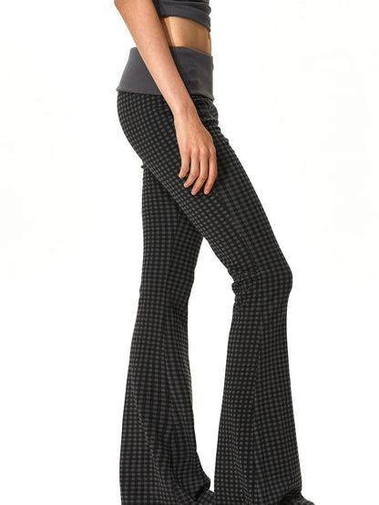 kvkv Reversible Low Waist Checkered Yoga Pants