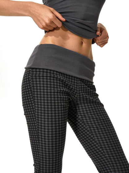 kvkv Reversible Low Waist Checkered Yoga Pants