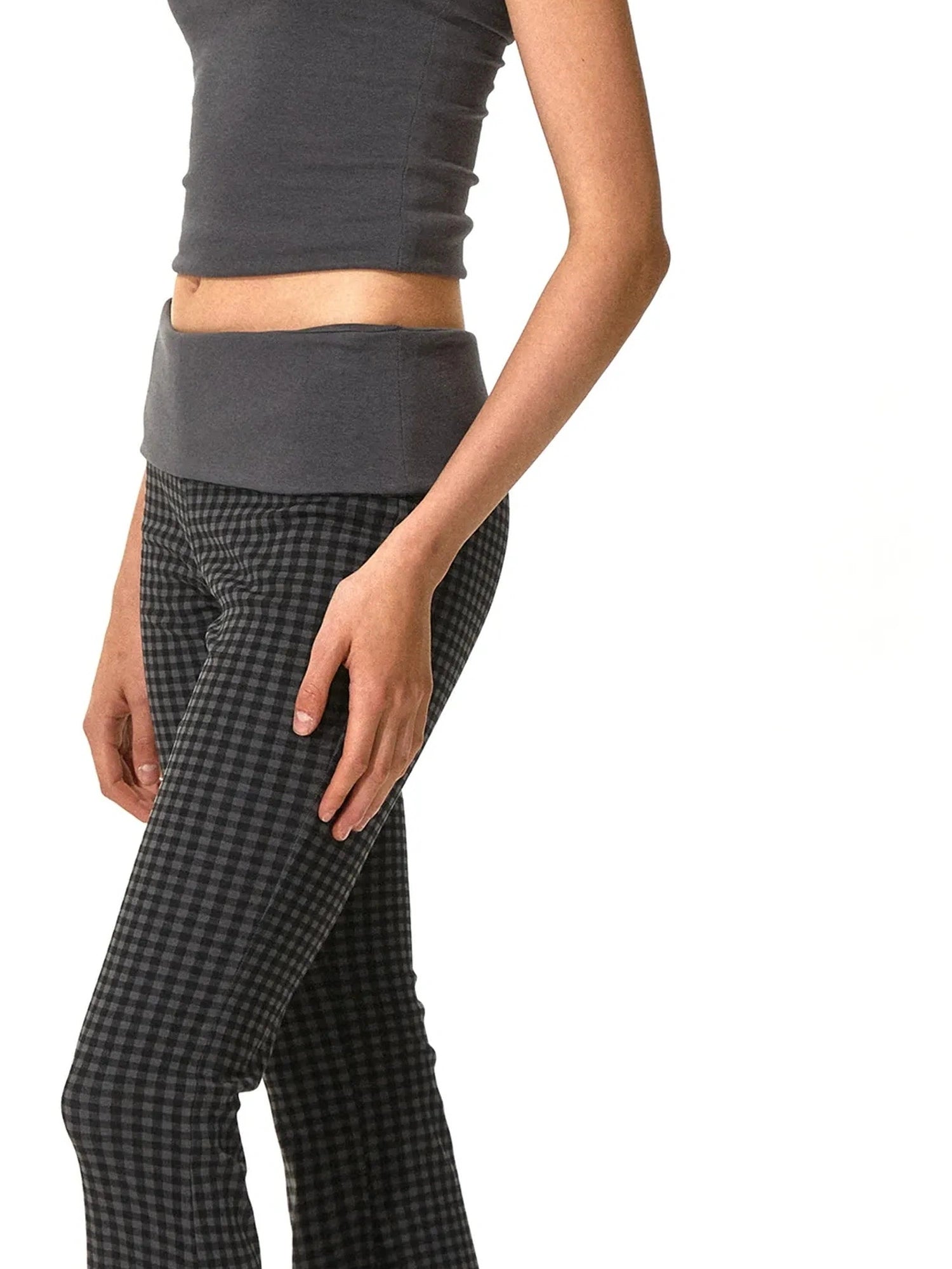kvkv Reversible Low Waist Checkered Yoga Pants