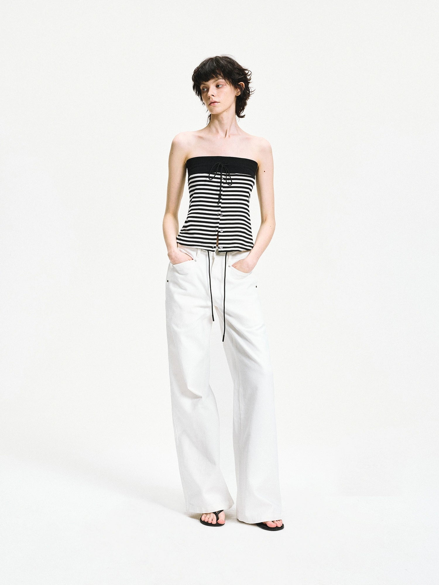 kvkv Reversible Striped Tube Top &amp; Wrap Skirt