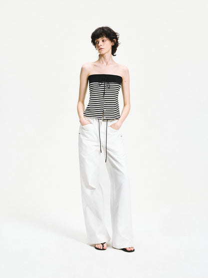 kvkv Reversible Striped Tube Top &amp; Wrap Skirt